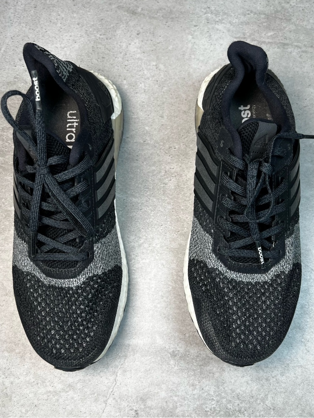 adidas UltraBoost Black/Grey Primeknit Running Shoes